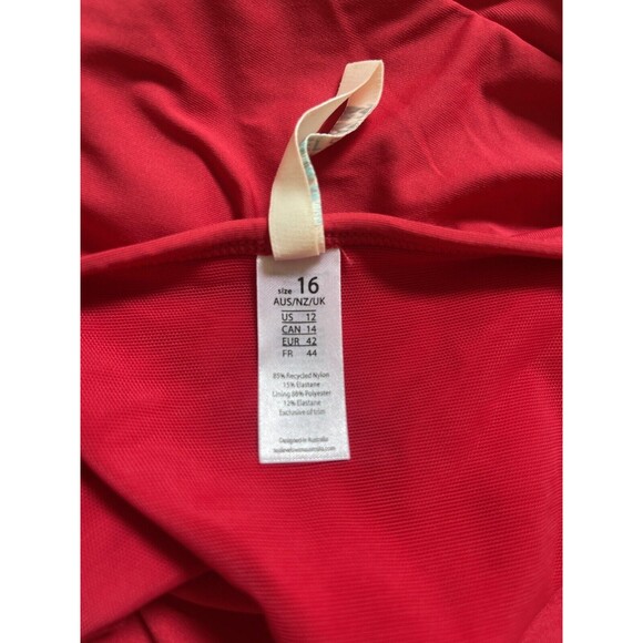 Sea Level Swim Essentials Spliced One Piece Swimsuit In Red Sz 12 New W/O Tag - Picture 8 of 10